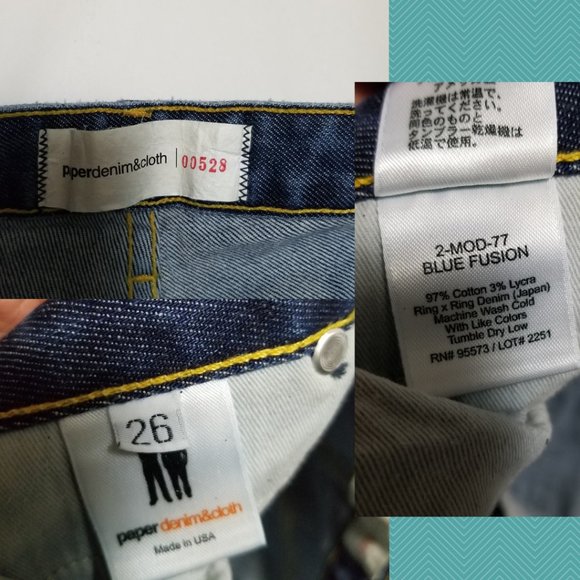 Paper Denim & Cloth Dark Wash Mid Rise Bootcut Jeans - Picture 5 of 7